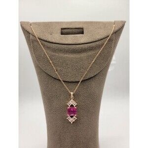 Bomb Party Lab created Rose Corundum Necklace